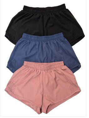Shein Lot of 3 Womens Teens Running Shorts Unlined Side Ventilation Athletic EUC